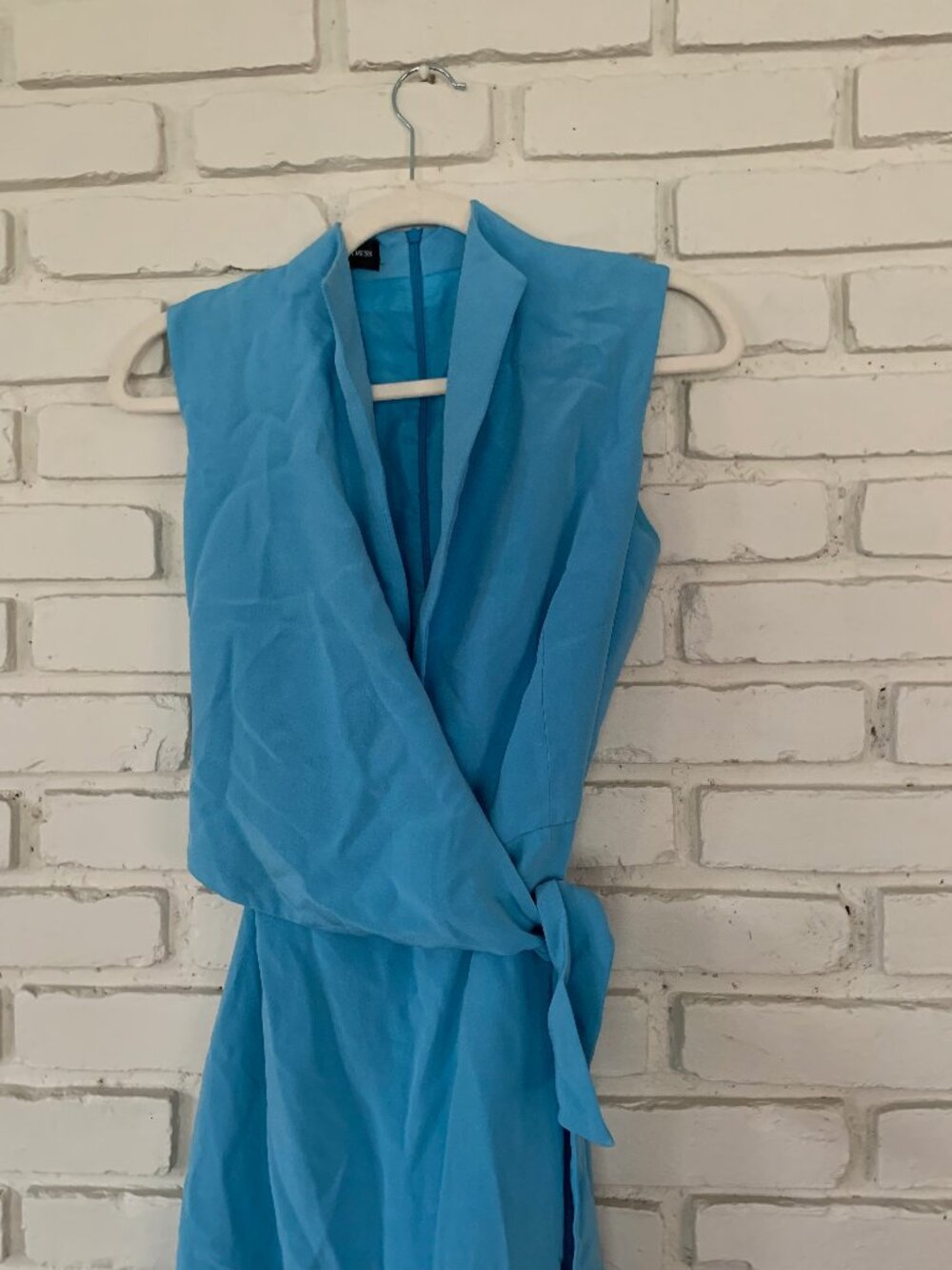 100% Silk Jones NY Knee-length(ish) Blue classic Women's Wrap Dress